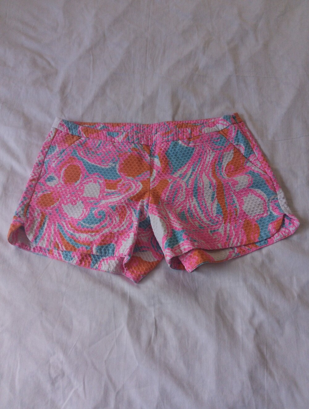 Lilly Pulitzer Pink Blue Orange Swirl Athletic Shorts